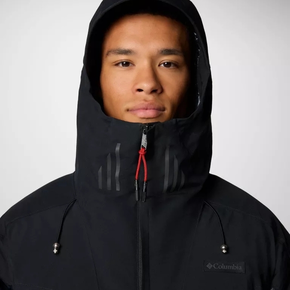 Columbia Black Performance Jacket with Water-Resistant Shell and High Collar - Picture 3 of 10